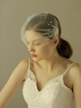 Birdcage Faux Pearl mesh wedding Veil Hair comb Sai Feel